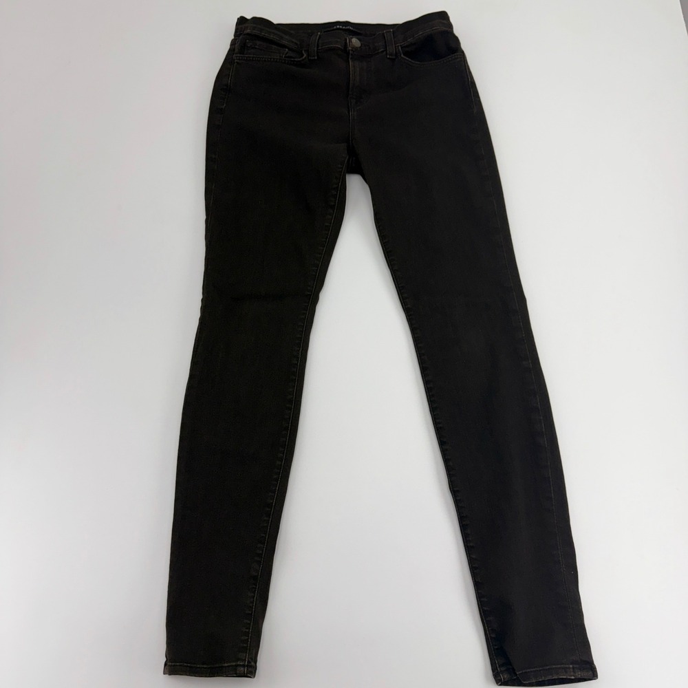 J Brand 811 Skinny Leg Jeans Women's 29 Noir Brown Made in USA Dark Wash